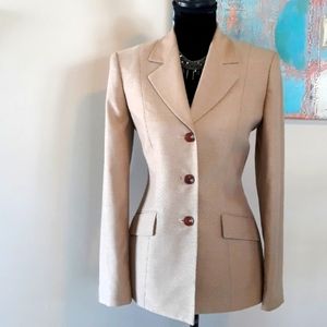 Kasper/ Tan / Button Front Blazer